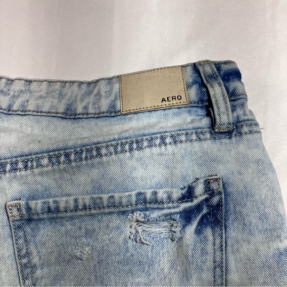 🖤2FOR$30Aeropostale Light Blue High-Waist Distressed Denim Shorts - Picture 8 of 11